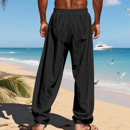 Men's 16-Color Breathable Linen Yoga Pants Loose Casual Sportswear for Spring/Summer 2025 European And American Style YC Studio