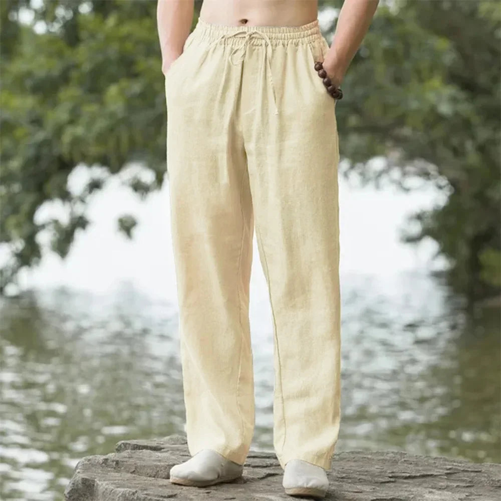 New Men's Beach Pants Joggers Fashion Cotton Linen Sweatpants Casual Pants Hawaiian Vacation Loose Spring/Summer Long M-4XL YC Studio
