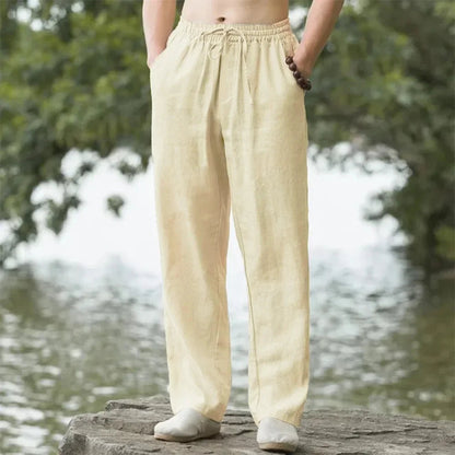 New Men's Beach Pants Joggers Fashion Cotton Linen Sweatpants Casual Pants Hawaiian Vacation Loose Spring/Summer Long M-4XL YC Studio
