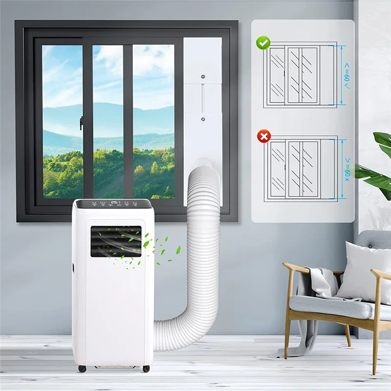 AT44-Portable Air Conditioner Window Vent Kit With 5.9In Exhaust Hose Seamless Adjustable Sliding Door AC Kit Window Seal Kit YC Studio