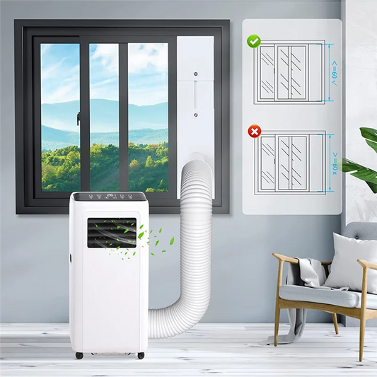 AT44-Portable Air Conditioner Window Vent Kit With 5.9In Exhaust Hose Seamless Adjustable Sliding Door AC Kit Window Seal Kit YC Studio