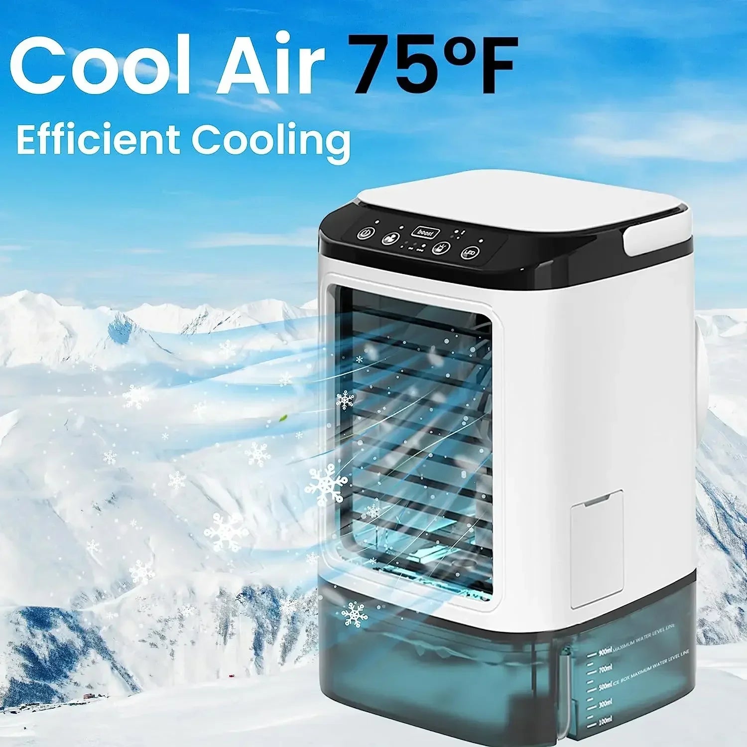 Air Conditioner Portable Fan Desktop Dual Spray Ultrasonic Atomization 3-Speed Mute Air Cooler Night Light Electric Fan for Home YC Studio
