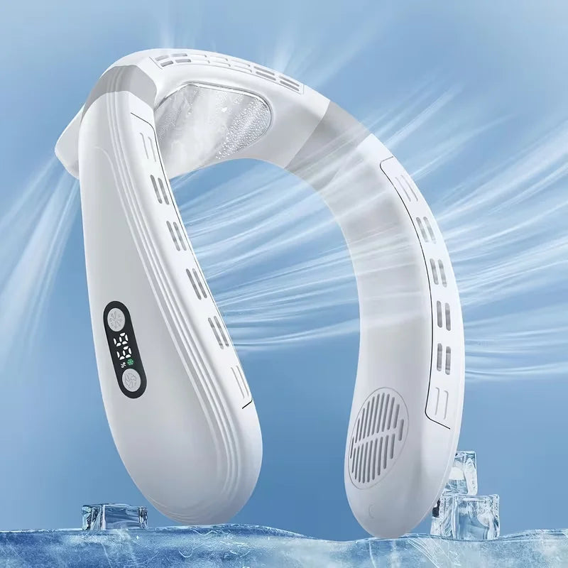 5200mAh Rechargeable Neck Fan with LED Display, USB-C, 3 Speeds, Quiet for Men Women Outdoor Travel YC Studio