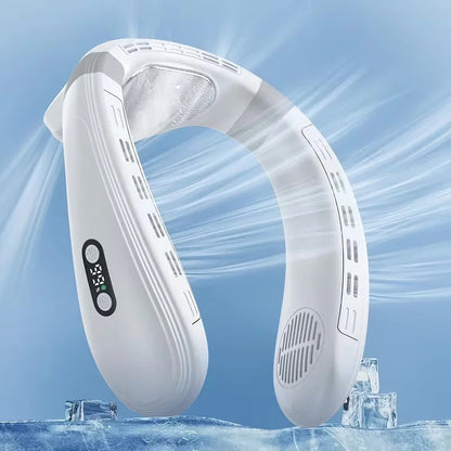 5200mAh Rechargeable Neck Fan with LED Display, USB-C, 3 Speeds, Quiet for Men Women Outdoor Travel YC Studio