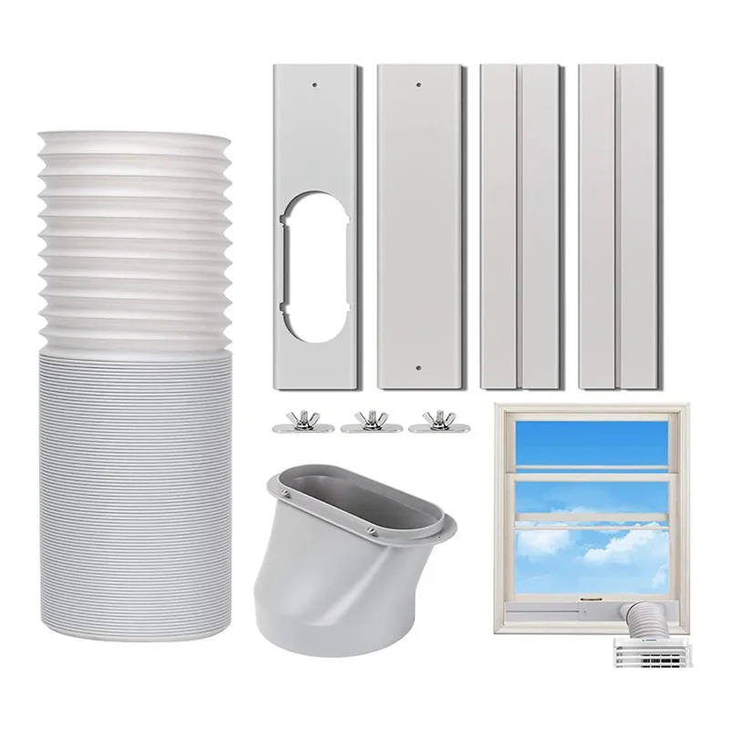AT44-Portable Air Conditioner Window Vent Kit With 5.9In Exhaust Hose Seamless Adjustable Sliding Door AC Kit Window Seal Kit YC Studio