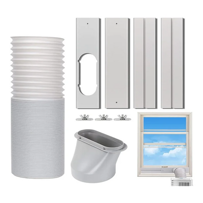 AT44-Portable Air Conditioner Window Vent Kit With 5.9In Exhaust Hose Seamless Adjustable Sliding Door AC Kit Window Seal Kit YC Studio