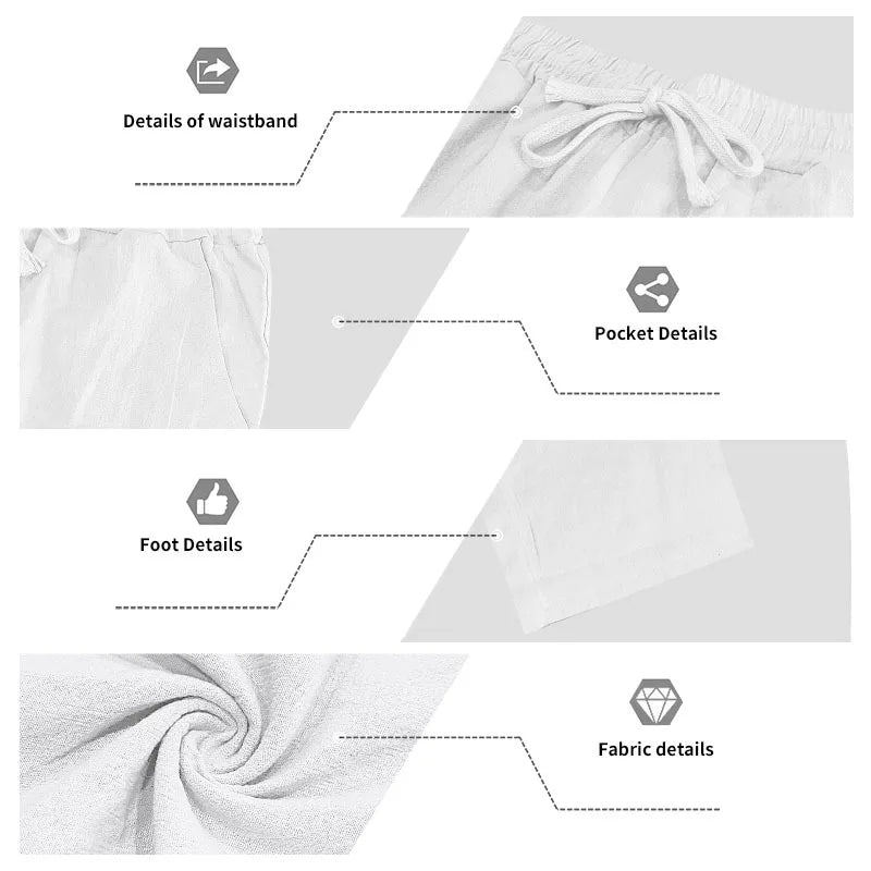 Men's 16-Color Breathable Linen Yoga Pants Loose Casual Sportswear for Spring/Summer 2025 European And American Style YC Studio