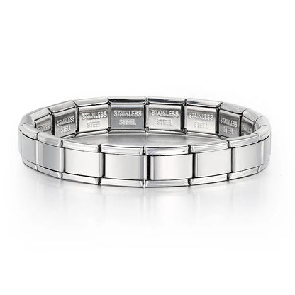 Italian Charm Bracelets For Men Women Jewelry 20*9mm Silver Color Stainless Steel Bracelet Bangle Male Female Party Accessories YC Studio