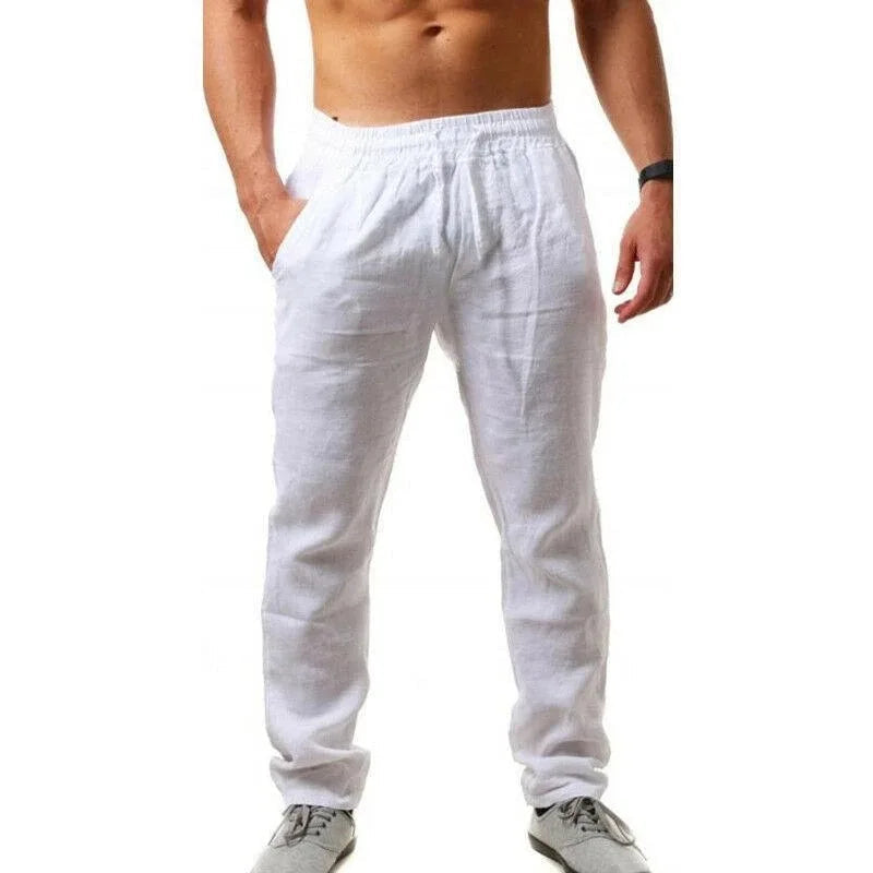 Spring/Summer New 9 Colors Men's Solid Color Cotton Linen Pants Autumn Streetwear Fashion Casual Solid Color Loose Trousers YC Studio