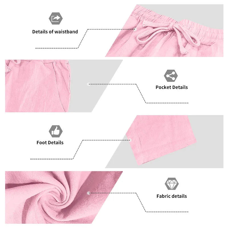 Men's 16-Color Breathable Linen Yoga Pants Loose Casual Sportswear for Spring/Summer 2025 European And American Style YC Studio