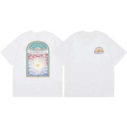 T-shirt graphique style « Arch Art » (tendance rétro Y2K, esprit luxe décontracté) – 100 % coton – Streetwear d'été pour hommes et femmes YC Studio