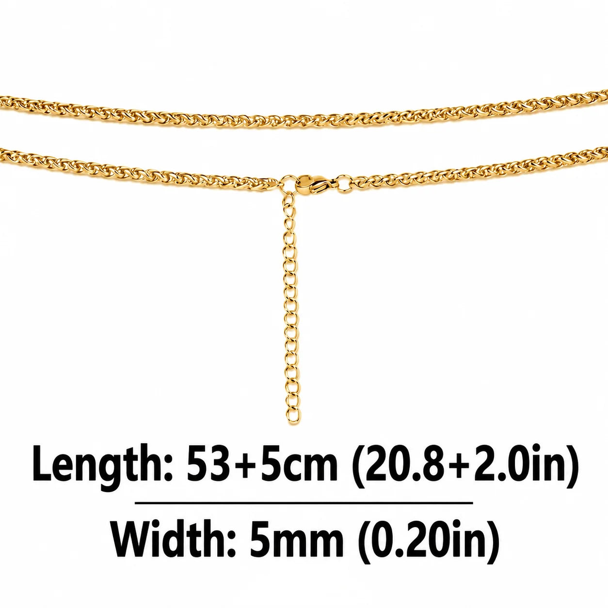 Collier chaîne blé pour femmes et hommes, style corde tressée en acier inoxydable, hypoallergénique, couleur argentée | Minimaliste au quotidien YC Studio
