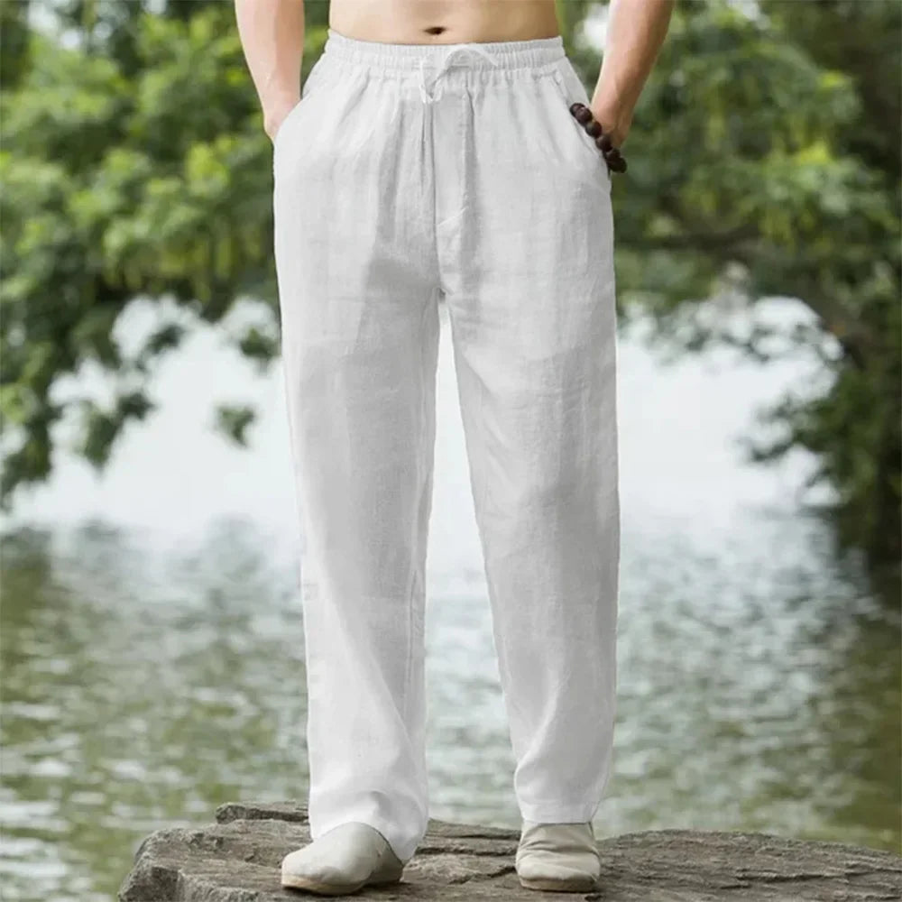 New Men's Beach Pants Joggers Fashion Cotton Linen Sweatpants Casual Pants Hawaiian Vacation Loose Spring/Summer Long M-4XL YC Studio