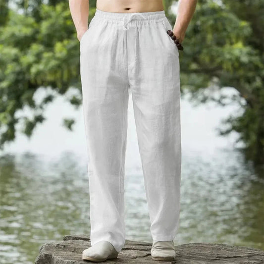 New Men's Beach Pants Joggers Fashion Cotton Linen Sweatpants Casual Pants Hawaiian Vacation Loose Spring/Summer Long M-4XL YC Studio