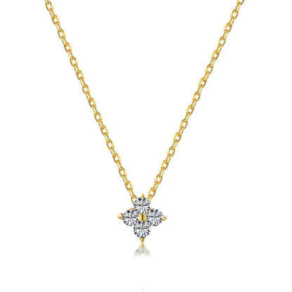 New Stainless Steel Zircon Necklaces for Women 18K Gold Plated Four Leaf Grass Collar Chain Necklace Luxury Jewelry Gift Sans anicroche