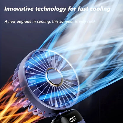 Portable Mini Fan With 6 Speeds LED USB Rechargeable Charging Small Foldable Battery Fans Handheld Desk Bedroom Indoor Outdoor YC Studio