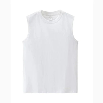 Summer Basic 100% Cotton Men Tank Tops Black White Gray YC Studio
