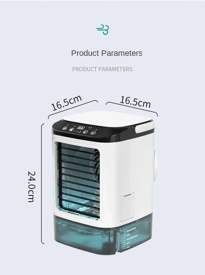 Air Conditioner Portable Fan Desktop Dual Spray Ultrasonic Atomization 3-Speed Mute Air Cooler Night Light Electric Fan for Home YC Studio