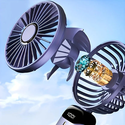Portable Mini Fan With 6 Speeds LED USB Rechargeable Charging Small Foldable Battery Fans Handheld Desk Bedroom Indoor Outdoor YC Studio