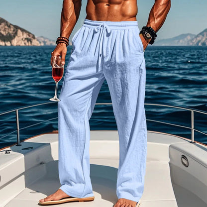 Men's 16-Color Breathable Linen Yoga Pants Loose Casual Sportswear for Spring/Summer 2025 European And American Style YC Studio
