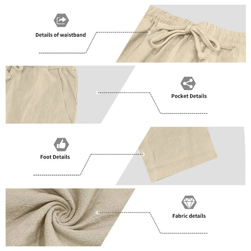 Men's 16-Color Breathable Linen Yoga Pants Loose Casual Sportswear for Spring/Summer 2025 European And American Style YC Studio