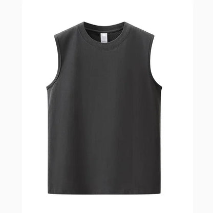 Summer Basic 100% Cotton Men Tank Tops Black White Gray YC Studio