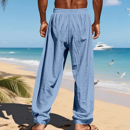 Men's 16-Color Breathable Linen Yoga Pants Loose Casual Sportswear for Spring/Summer 2025 European And American Style YC Studio