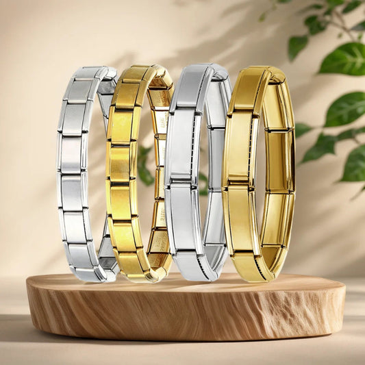 Italian Charm Bracelets For Men Women Jewelry 20*9mm Silver Color Stainless Steel Bracelet Bangle Male Female Party Accessories YC Studio