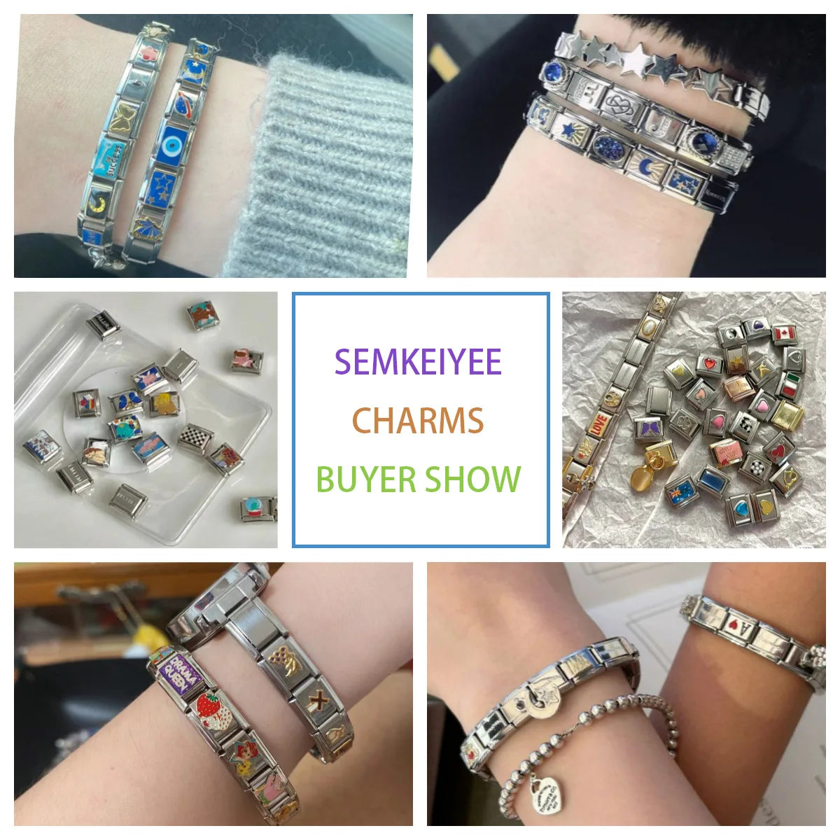Italian Charm Bracelets For Men Women Jewelry 20*9mm Silver Color Stainless Steel Bracelet Bangle Male Female Party Accessories YC Studio