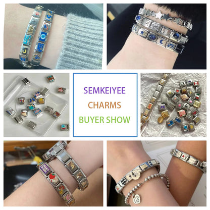 Italian Charm Bracelets For Men Women Jewelry 20*9mm Silver Color Stainless Steel Bracelet Bangle Male Female Party Accessories YC Studio