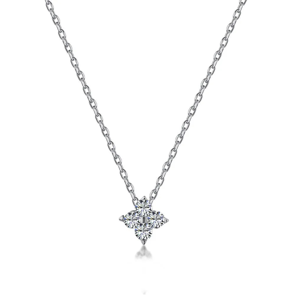 New Stainless Steel Zircon Necklaces for Women 18K Gold Plated Four Leaf Grass Collar Chain Necklace Luxury Jewelry Gift Sans anicroche