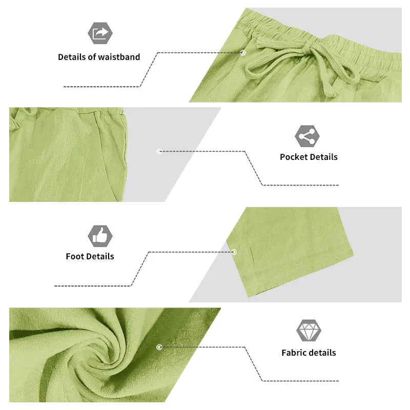 Men's 16-Color Breathable Linen Yoga Pants Loose Casual Sportswear for Spring/Summer 2025 European And American Style YC Studio