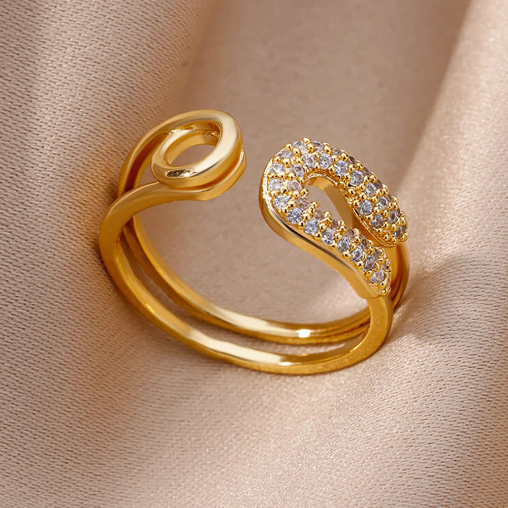 Bague Dorée Chaîne avec Cristal – Bijou Chic pour Femme Sans anicroche