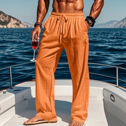 Men's 16-Color Breathable Linen Yoga Pants Loose Casual Sportswear for Spring/Summer 2025 European And American Style YC Studio