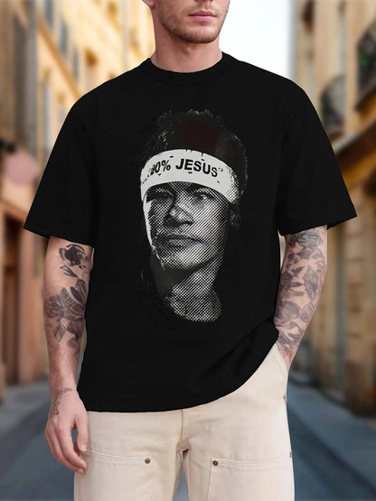 men's short-sleeve summer T-shirt with printed pattern unisex style suitable for home wear parties as a gift YC Studio