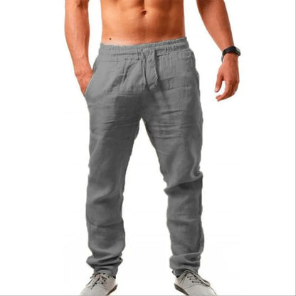 Spring/Summer New 9 Colors Men's Solid Color Cotton Linen Pants Autumn Streetwear Fashion Casual Solid Color Loose Trousers YC Studio