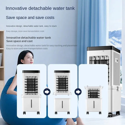 Climatiseur portable blanc 15L, 3 vitesses télécommande rafraîchisseur maison YC Studio